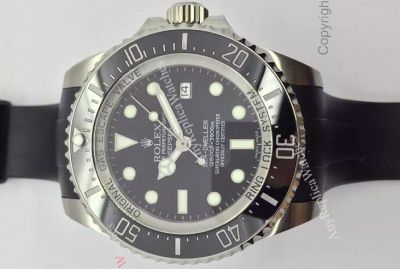 NEW UPGRADED Replica Rolex Deepsea DSSD Black Rubber Strap Watch